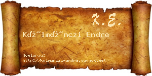 Kálmánczi Endre névjegykártya